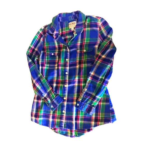 Old Navy Plaid Button Up Men's Shirt Size M Long Sleeve - Picture 9 of 9